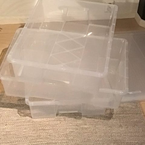 4 st IKEA SAMLA oppbevaringsboks med lokk og klips transparent plast 65 ...