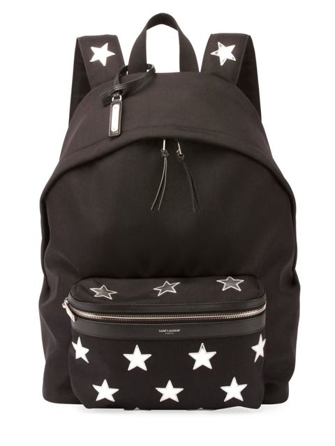 Saint Laurent City California Stars Nylon Backpack, Black til salgs  Oslo