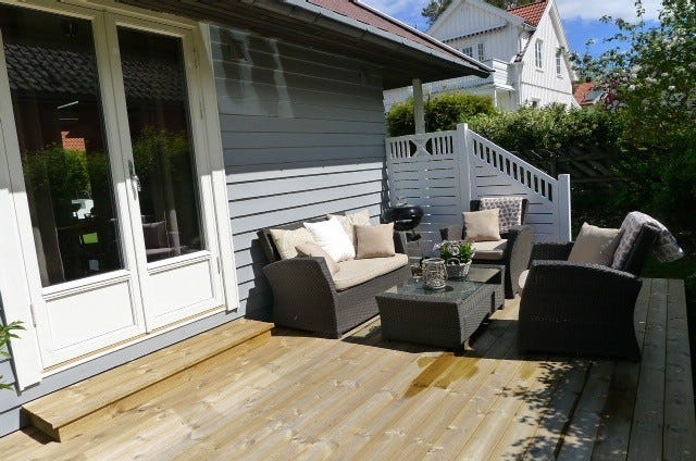 Uteplass med grill Galleribilde