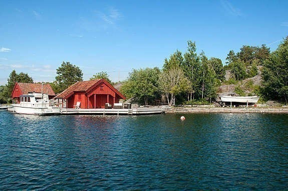 Brygge fra bukten Galleribilde