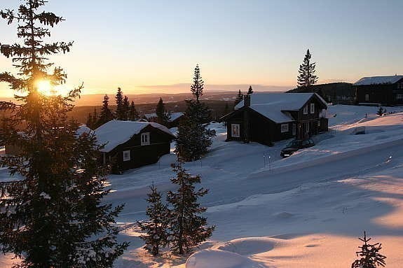 Hyttene vinter Galleribilde