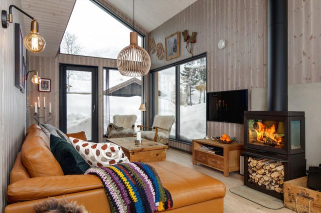 Hytte 3560 hemsedal solsiden prosjekterte nye hytter i ... Stue reolsystemer