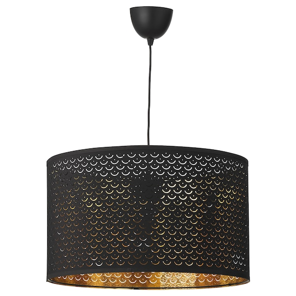 Sort Ikea Nymö 59cm lampeskjerm med lampeoppheng | FINN.no Nymø IKEA taklampe msvart oppheng | FINN.no
