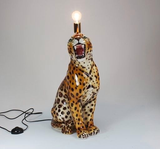 Leopard lampe i håndmalt porselen. Tøft blikkfang | FINN.no Lampe Leopard Porselen Unik Royal Blikkfang Oslo Håndmalt