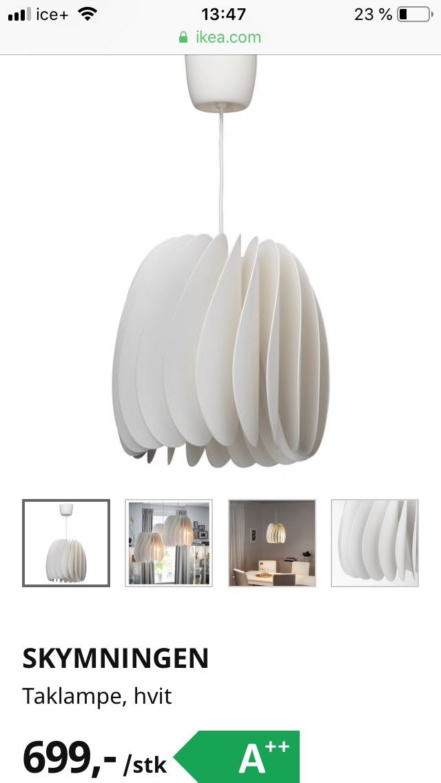 Skymningen ikea taklampe | FINN.no IKEA lamper | FINN.no