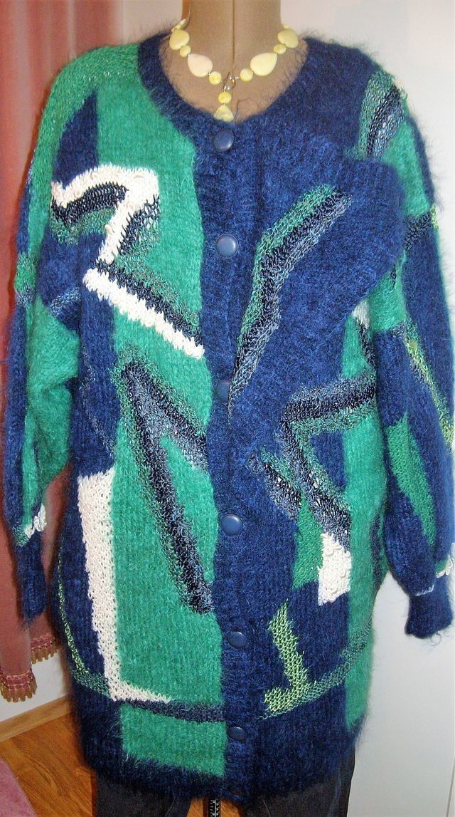 LUKSUS Kardigan Paris silke mohairullbomull, str. 44 46 48) Vintage mohair strikket genser | FINN.no | Tovet genser