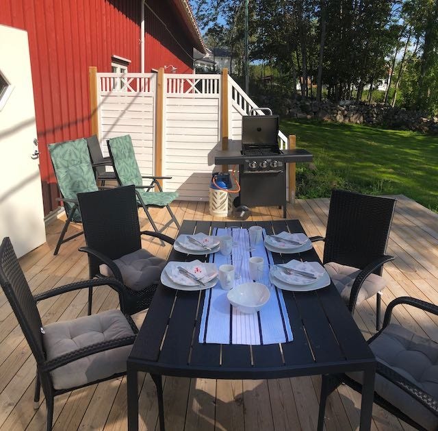 Solfyllt terrasse Galleribilde