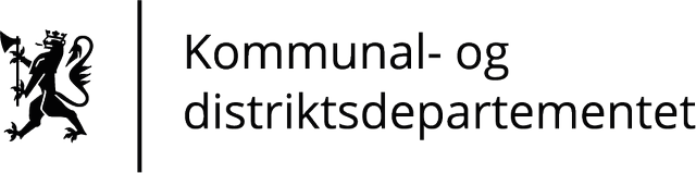 KOMMUNAL- OG DISTRIKTSDEPARTEMENTET logo