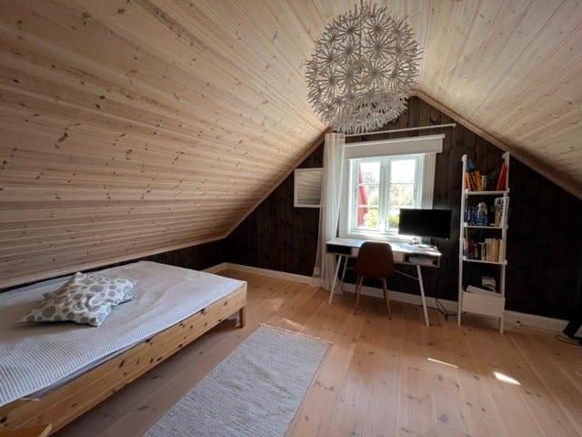 Soverom IV med dobbeltseng (150x200). Plass til ekstra barneseng (Dette rommet leies i utgangspunktet ikke ut) Galleribilde