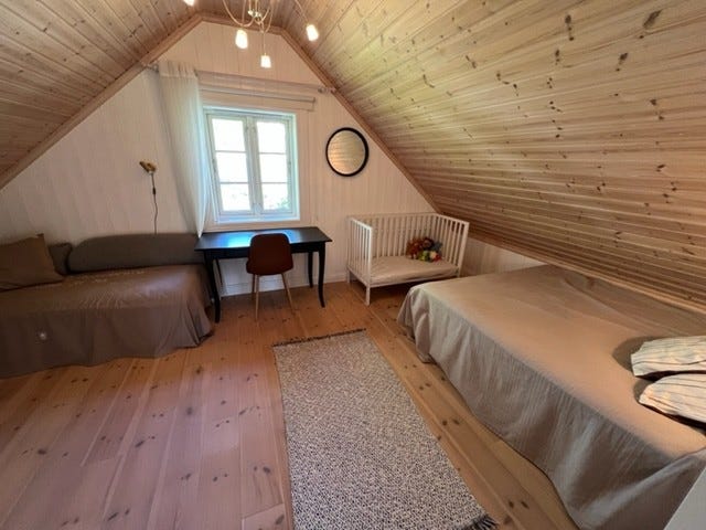 Soverom III med dobbeltseng (150x200), enkeltseng og barneseng (sprinkelseng) Galleribilde