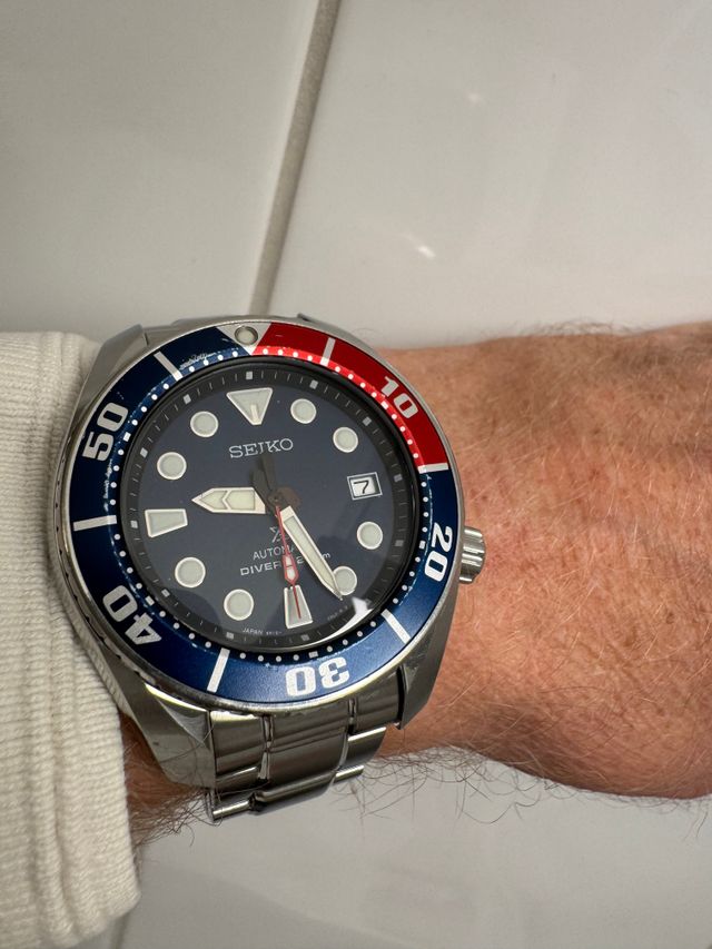 Seiko Prospex Sumo Pepsi Mm Sbdc J Automatic Bytte Mulig Finn Torget