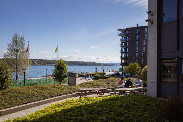 Utsikt fra personlarestaurantens felles terrasse