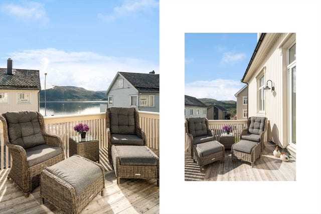 Flott terrasse med utgang fra stuen