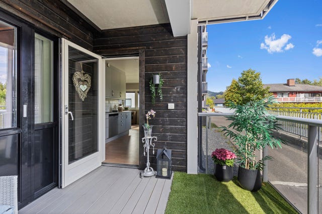 samlet størrelse på terrassene er på ca. 24 m²