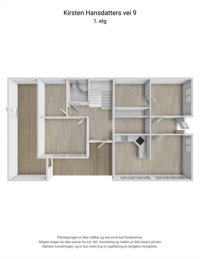 Planskisse 3D - 1.etasje