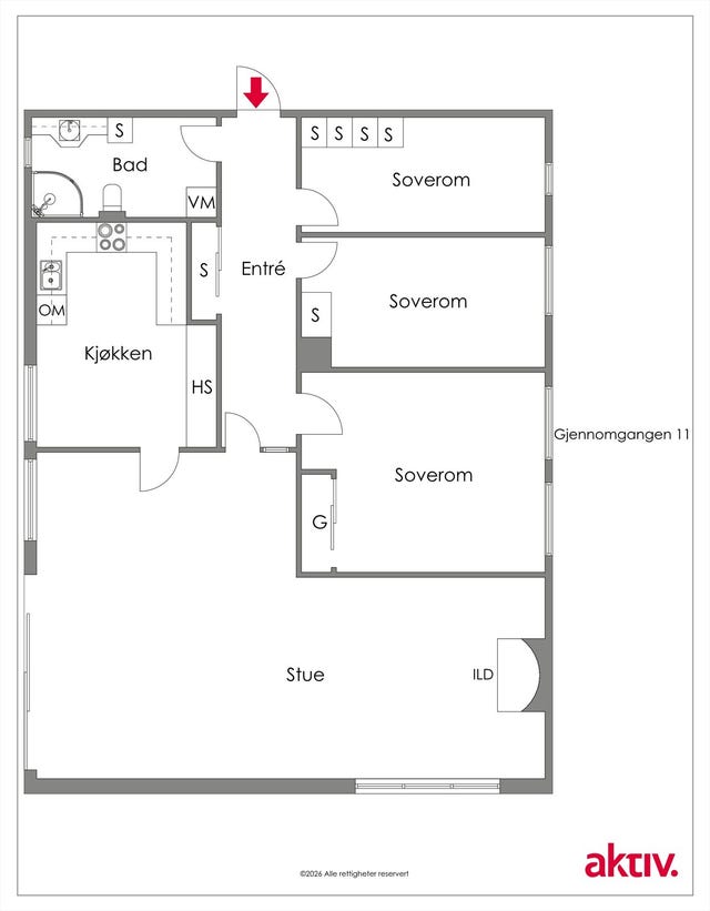 Vi gjørs oss kjent med planløsningen før vi tar turen inn.