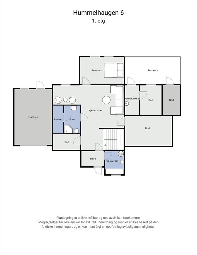 Planskisse 2D - 1. etasje