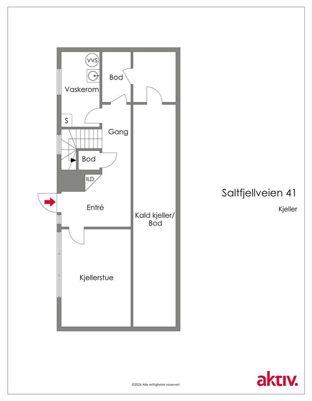 Vi gjør oss kjent med sokkeletasjen før vi tar turen inn i boligen.