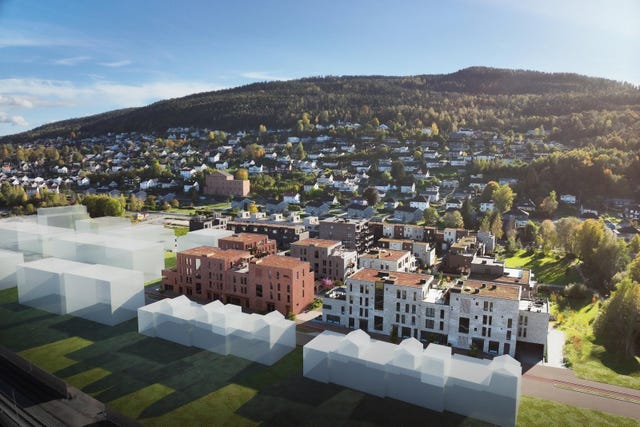 Rett utenfor døren venter parken - her finner du allerede etablerte lekeplasser, gang- og turstier samt et vakkert parkområde