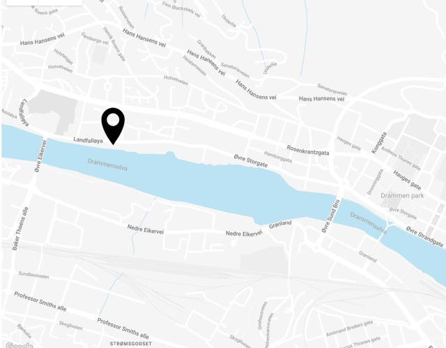 Kart over området | kun 12 mintters gange til togstasjon og 12-15 minutters gange til byens sentrum