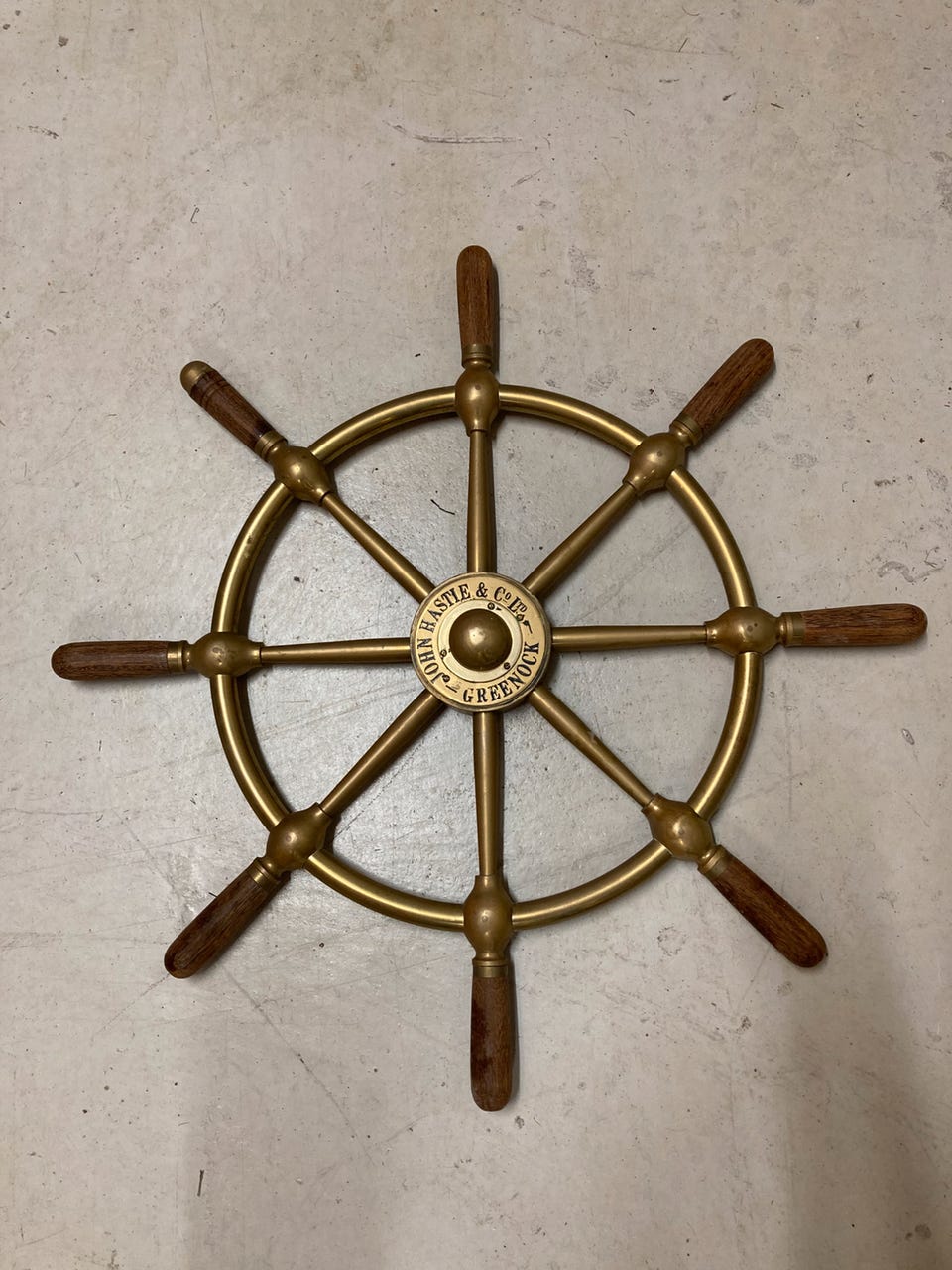 船舶用舵輪●John Hastie & Co. Ltd製造●24-06-19 Brass Ship's Wheel 