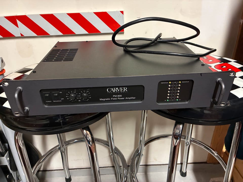 CARVER PM-900 パワーアンプ Carver PM900 stereo power amplifier. Free data sheet by GB Audio