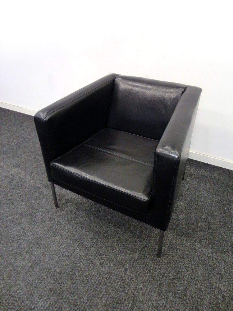2 stk. Ikea Klappsta sofastoler (Sort, Skinn) MIDLERTIDIG 2 stk. Ikea Klappsta sofastoler (Sort, Skinn) MIDLERTIDIG