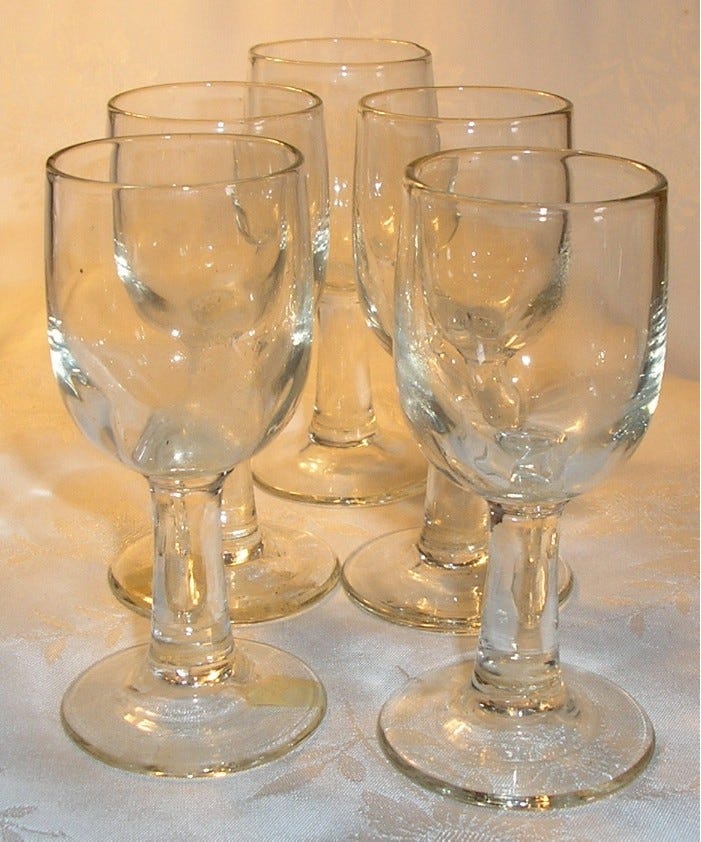 Krystallglass. Antikke glass. Likørglass. Cognacglass. Ølvinglass