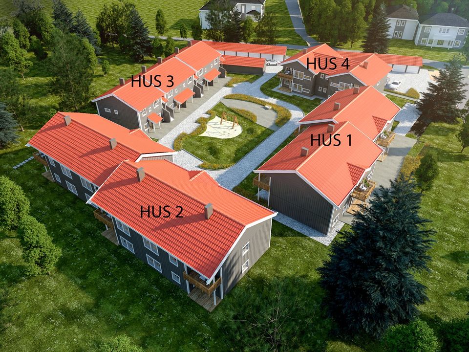 Vestengkroken mot nord. Hus 1-4-