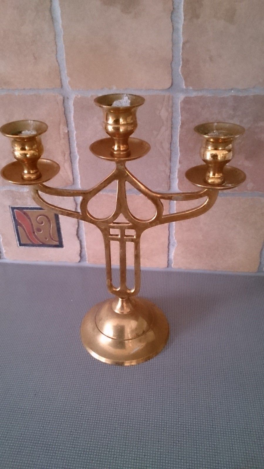 Retro 3 armet messing kandelaber til salgs | FINN.no 3 Armet messing taklampe | FINN.no