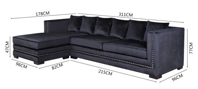 Roma Lounge sofa sort velour (høyrevendt) | FINN.no Roma 1 seter (Blå Velour) – Classic Living