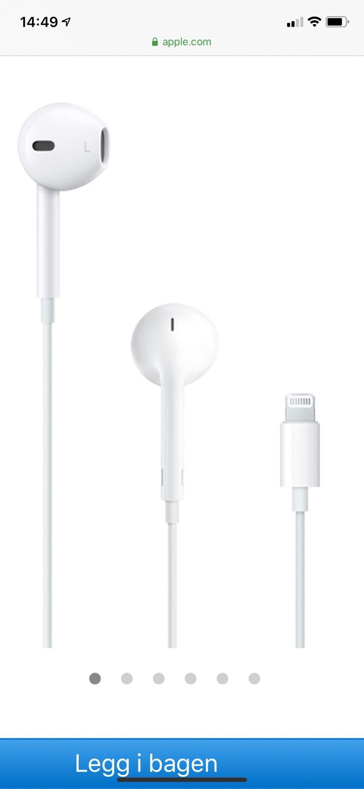 EarPods med lightning tilkobling | FINN.no EarPods med Lightning tilkobling | FINN.no