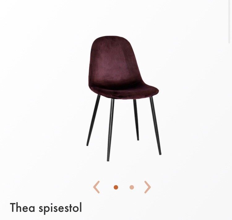 HELT UBRUKTE Velour Thea spisestoler | FINN.no Thea spisestol › Spisestoler Spiseplassen › Fagmøbler