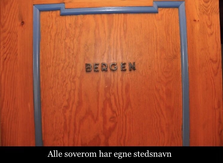 Alle soverom har forskjellige stedsnavn (Foto: Svein Erik Ellingsen) Galleribilde