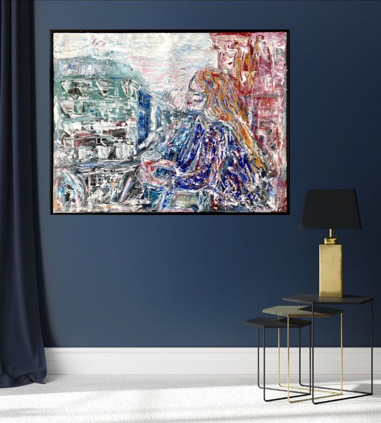 Abstrakt Maleri Abstract Artwork | FINN.no Abstrakt maleri 90x90cm | FINN.no