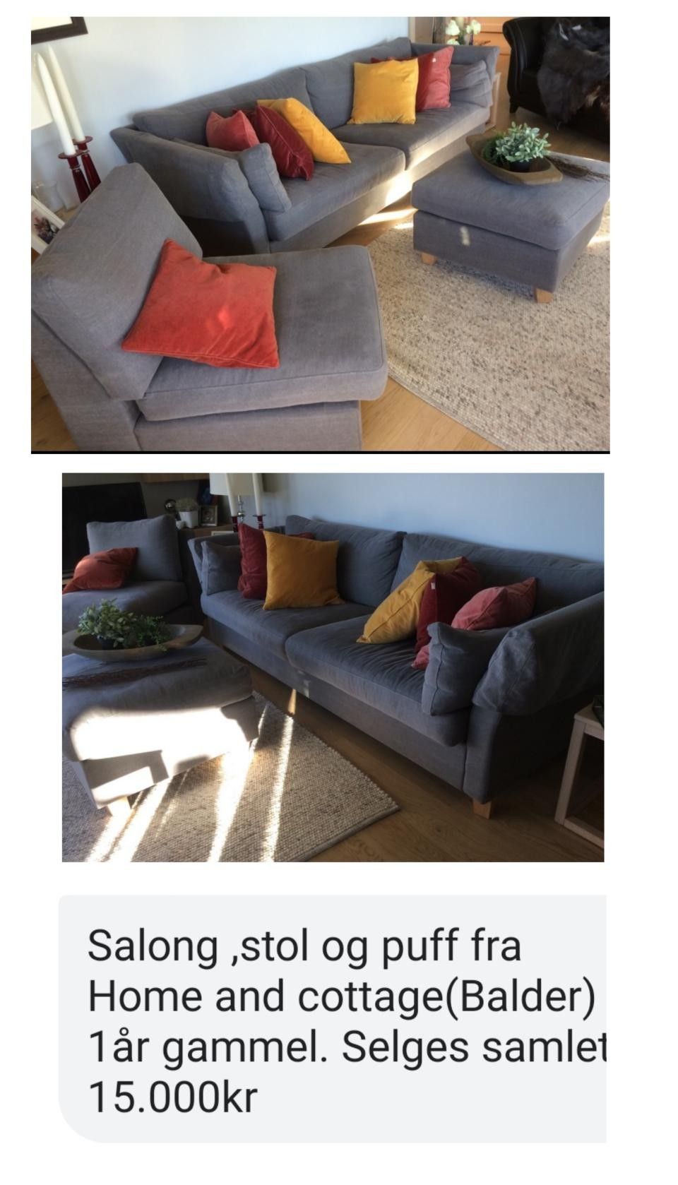 Sofa Gruppe Fra Home Cottage Selges Finn No