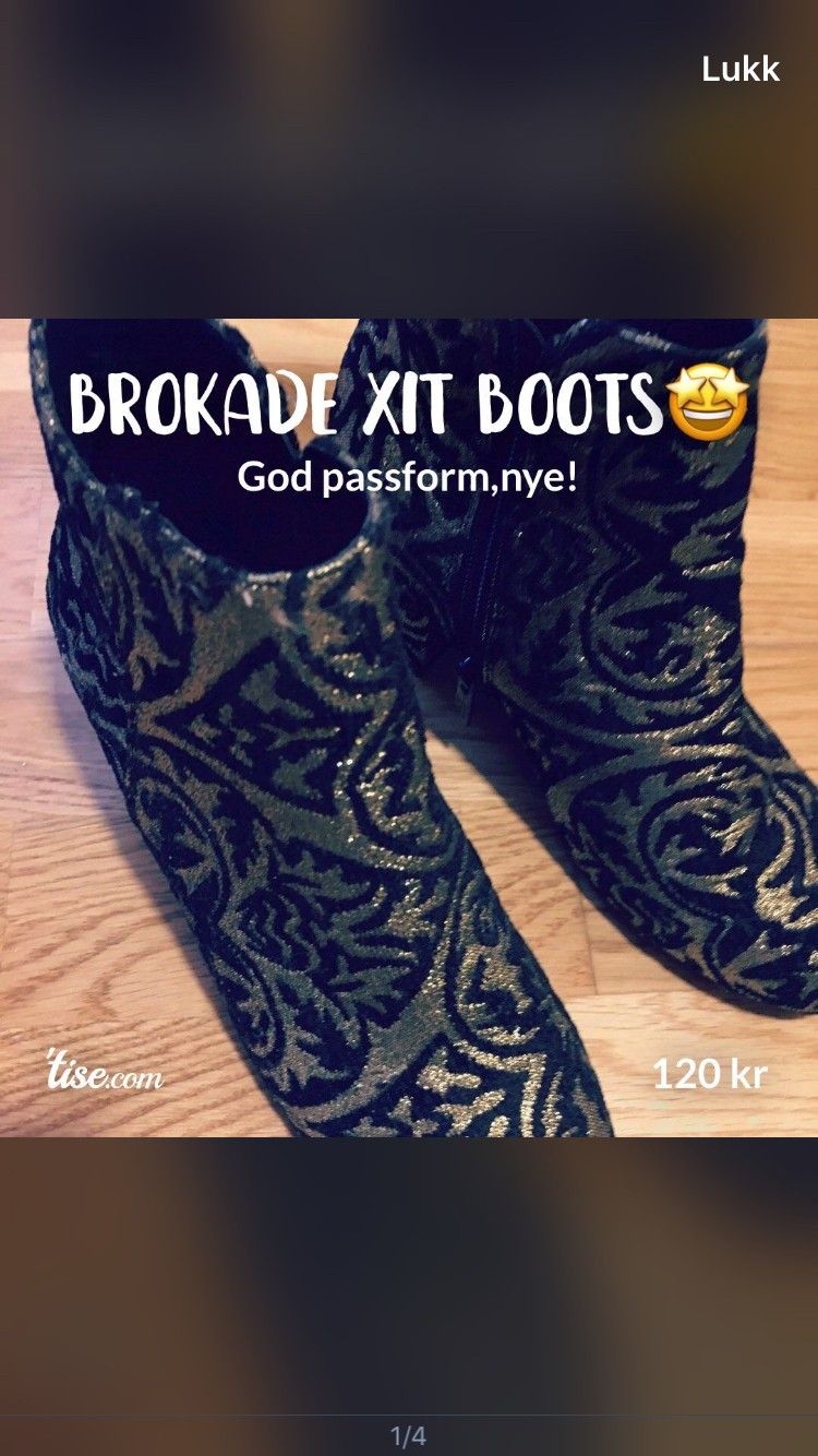 Nydelige brokade støvletter, som nye! | FINN.no Nydelige brokade støvletter, som nye! | FINN.no