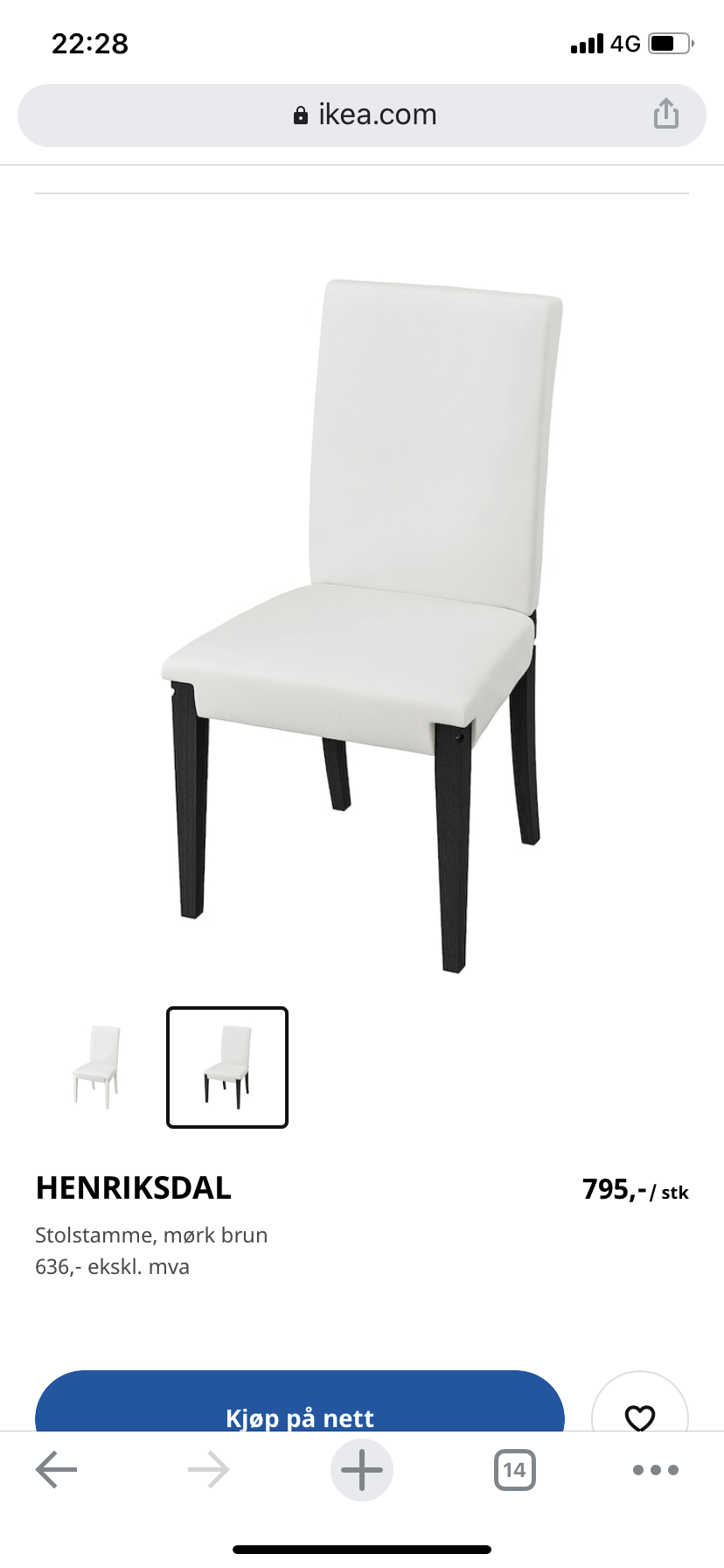 Henriksdal stoler | FINN.no Spisestuestoler IKEA Henriksdal med armlener | FINN.no