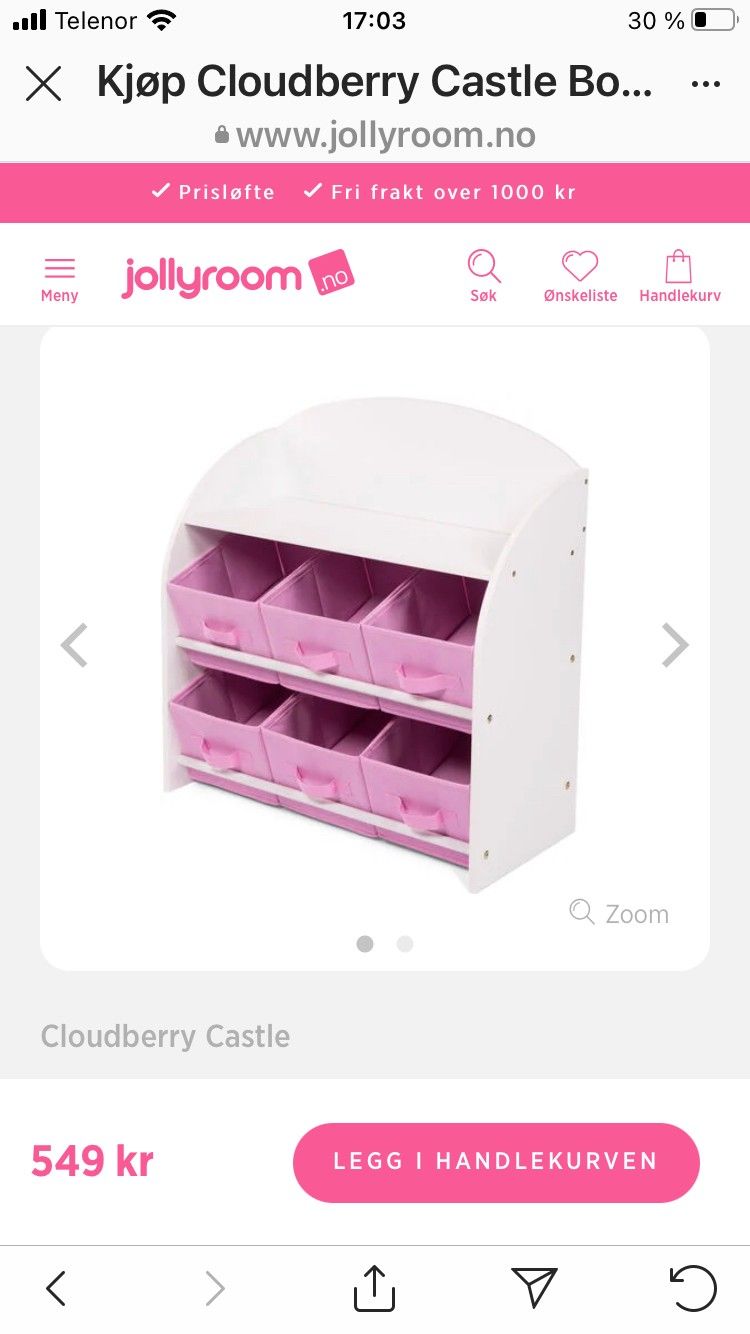 Cloudberry Castle Bokhylle med Oppbevaring, Rosa | FINN.no NY Cloudberry Castle stol | FINN.no