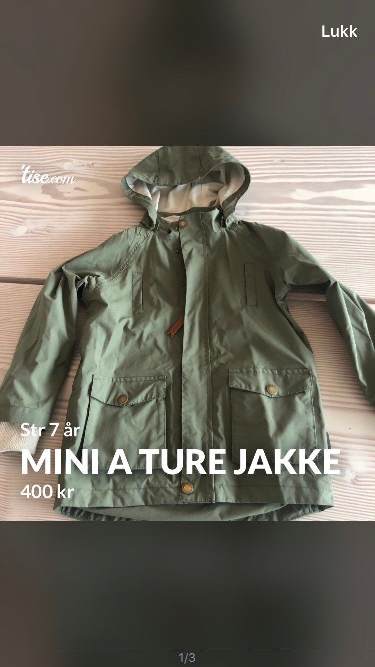 Mini a ture jakke | FINN.no Mini a ture vinterjakke og bukse str 104 | FINN.no