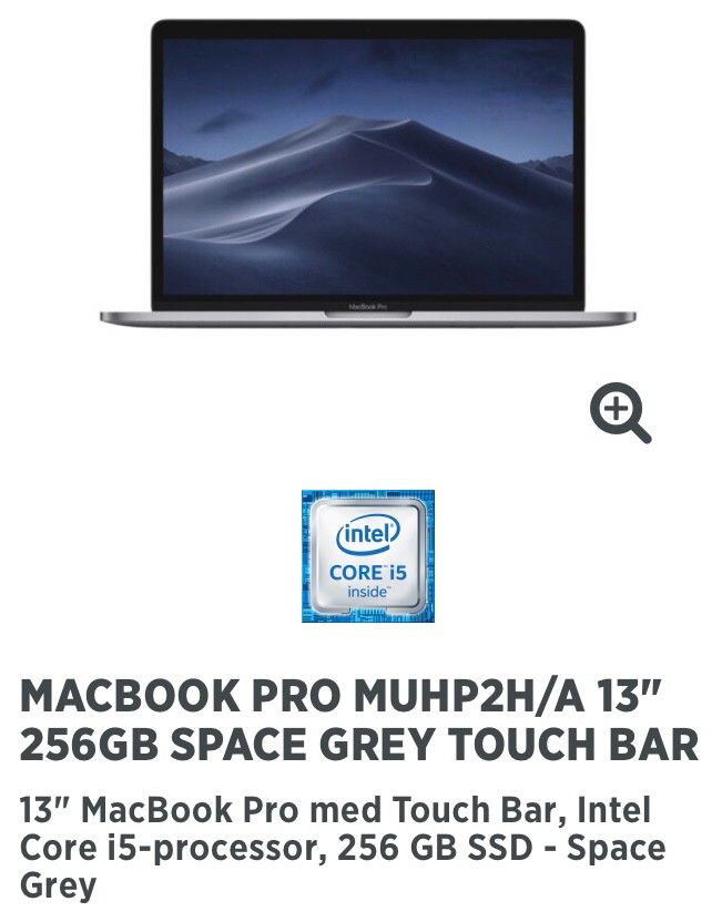 MACBOOK PRO MUHP2HA 13 256GB SPACE GREY TOUCH BAR | FINN.no MacBook Pro 13 med Touch Bar 2019 (space gray) | FINN.no