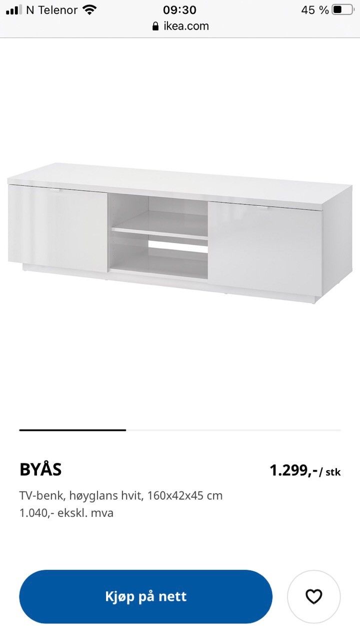 Byås høyglans tv benk fra IKEA | FINN.no TV benk Ikea Byås | FINN.no