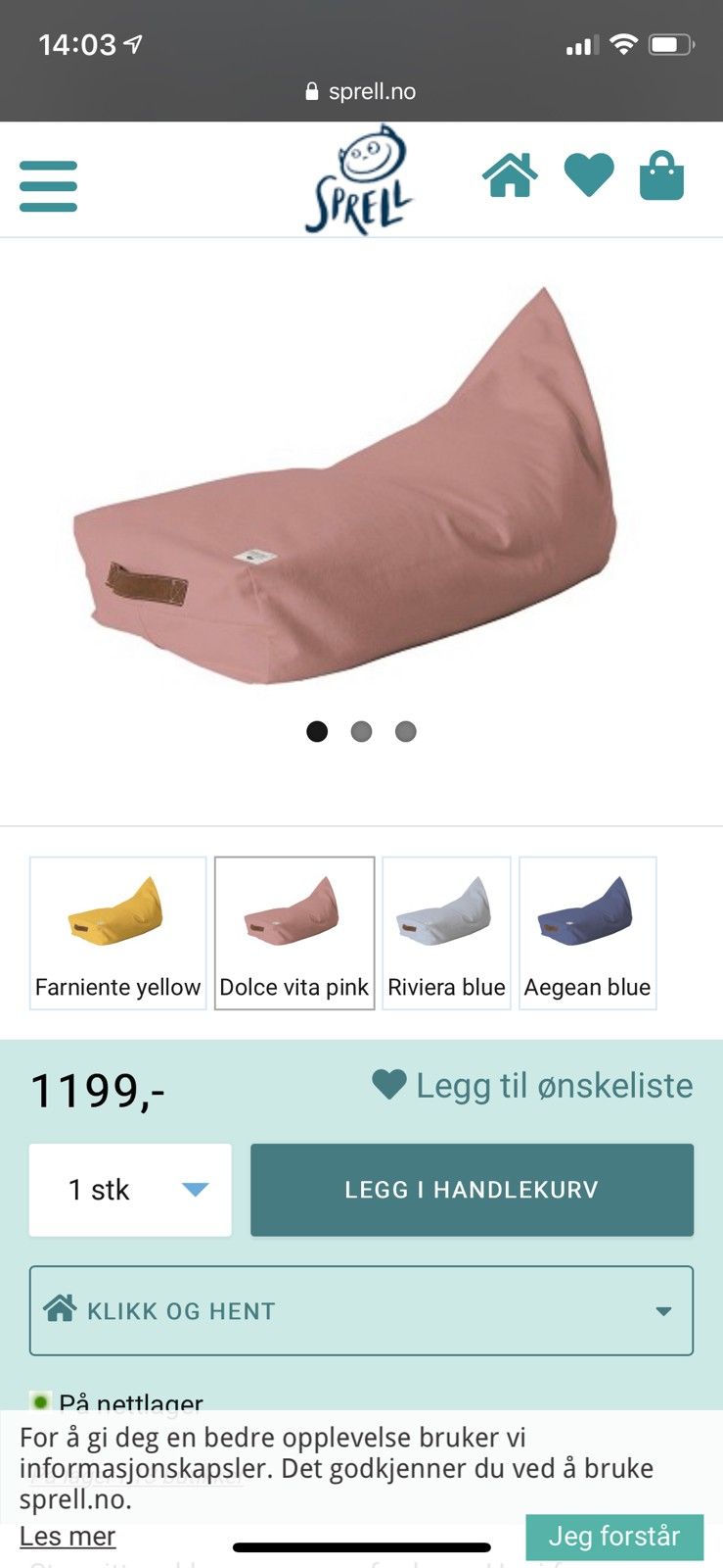 Oasis sittesekk fra Sprell | FINN.no Oasis sittesekk, dolce vita pink