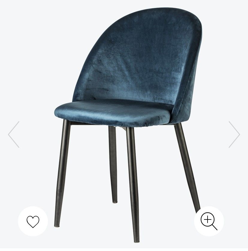 Colette spisestoler i blå velour | FINN.no Stol Velur Ny TILBUD! | FINN.no