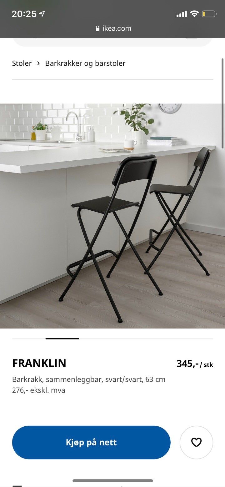 2stk franklin barstoler fra IKEA | FINN.no To ikea Franklin barstoler selges samlet for 300kr | FINN.no