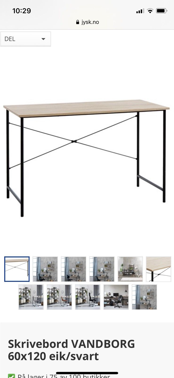Skrivebord Vandborg | FINN.no Skrivebord VANDBORG 60x120 eiksvart | JYSK