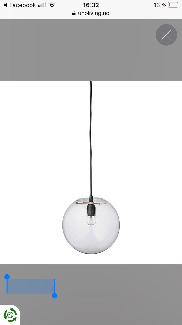 Bloomingville taklampe, pendellampe i glass, designlampe Bloomingville taklampe, pendellampe i glass, designlampe