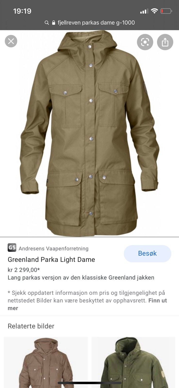 Fjellreven parkas grønn, dame, lang variant av greenland Greenland Vinterjakke dame Andresens Vaapenforretning