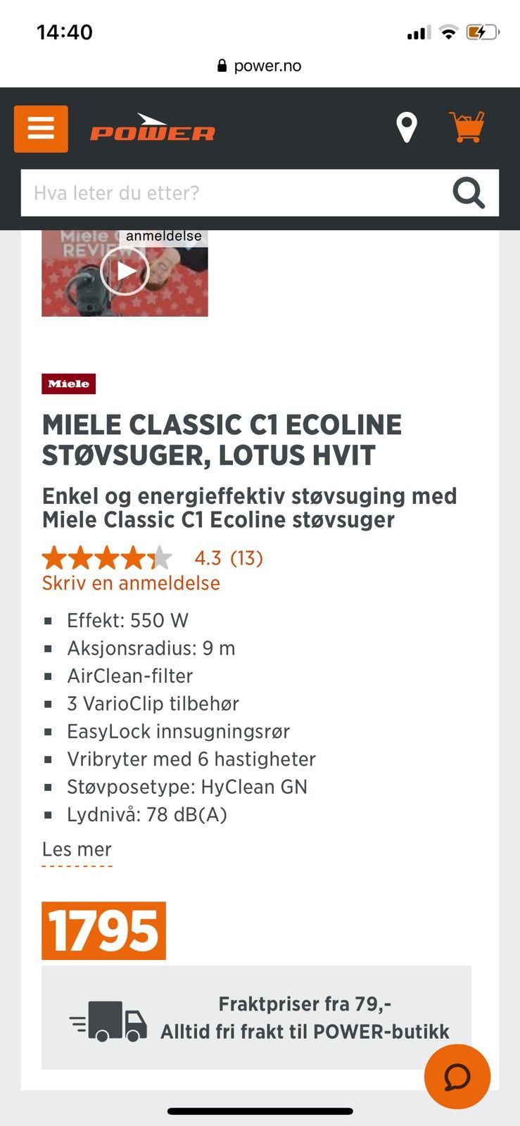 MIELE CLASSIC C1 ECOLINE STØVSUGER, LOTUS HVIT | FINN.no MIELE CLASSIC C1 ECOLINE STØVSUGER, LOTUS HVIT | FINN.no