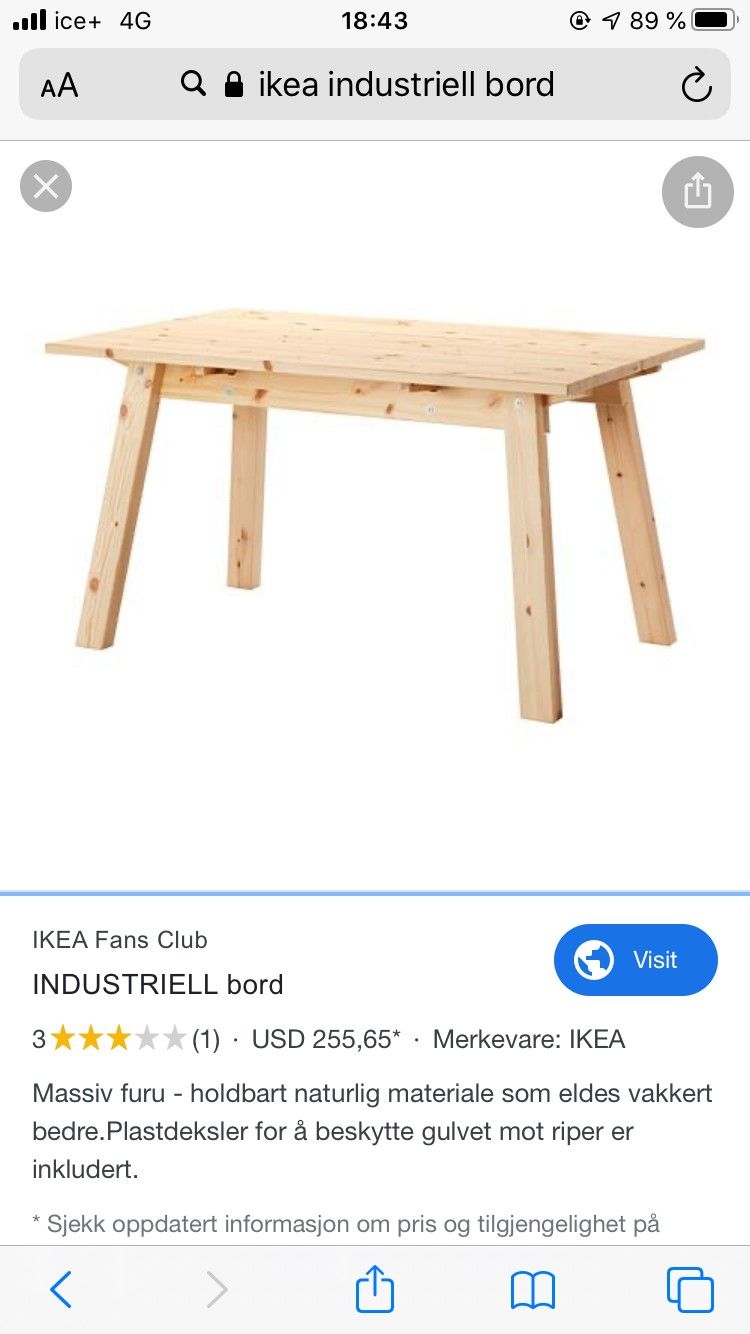 Ikea industriell spisebord | FINN.no Industriell spisebord | FINN.no